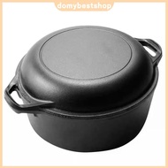 [Fast Arrival] 2 in 1  Iron Dutch Oven with Skillet Lid Dutch Oven Pot for Bread Baking