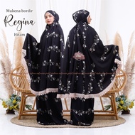 Terlaris Fashion Muslim Mukena Dewasa Rayon Bordir Regina Hitam