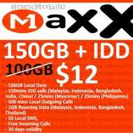 [B5] M1 Maxx $12 150GB IDD 30Days / Renewal Plan / Mobile Top Up