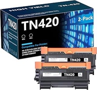 TN420 (TN-450) Toner Cartridge (Black, 2-Pack) - TN 420 TN450 Toner Cartridge Replacement for Brothe