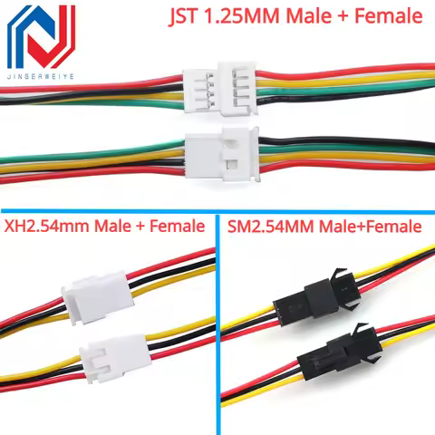 JST1.25 PH2.0 XH SM2.54 2P3P4P5P6P 10/20/30cm Male Female Plug Butt-joint Aerial Docking Crimp Termi