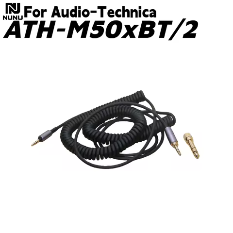 3.5MM To 3.5MM With the 6.35mm Spring Relief Coiled Cable for Audio-Technica ATH-M50xBT2 M50xBT Head