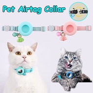 Silicone Pet Airtag Collar Adjustable Cat Collar Dog Collar with Bell Anti-lost Airtag Cat Collar