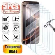 5PCS Protective Glass For iPhone 17 16 15 14 13 12 11 Pro Max 13 12 Mini Screen Protector For iPhone