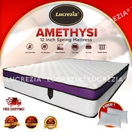 Free Shipping / Lucrezia Amethysi (12 inch) Pocket Spring Mattress / Tilam / King / Queen / Single /