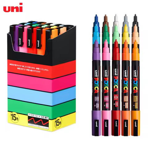 Uni PC-3M 15 Colors Set POSCA Paint Marker Pen Acrylic Water-based Art Painting POSCA Markers for Fa