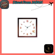 K-ART.JAPAN Table/Wall Clock — Brown — Size: W26.5 × 26.5 × D4.5 cm