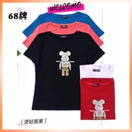 Sixty Eight Brand Cotton T-shirts Women Round Neck Short Sleeves Hot Drill Tshirt