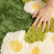 【VVL】-Irregular Green and Yellow Moss Carpet Grass Moss Carpet Bedroom Kitchen Laundry Room Non-Slip
