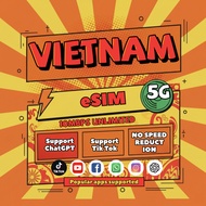 【Use within 3 days】Vietnam eSIM 4G/LET 5-15 Days Unlimited Data Instant 24h Email Delivery High Spee