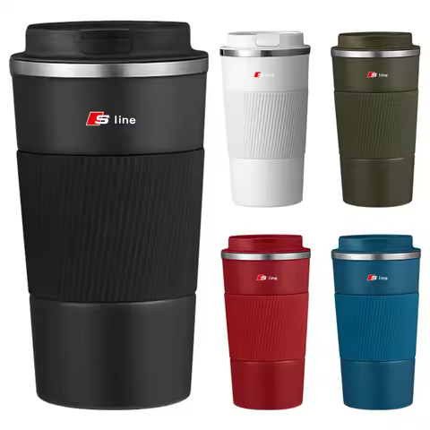 Car Stainless Steel Thermos Mug Kettle Coffee Cup Vacuum Bottle Accessories For Audi Sline TT A5 A6 