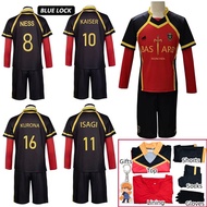 in stock ZST Blue Lock Anime Bastard Munchen Cosplay Costume Yoichi Isagi Red Uniform Ness Football 