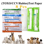 8PCS Canine Puppy Pet Dog CCV TOXO Toxoplasma Rabies Antigen Rapid Test Kit Strip Accurate Clinic Ho