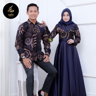 Baju Gamis Wanita Terbaru Batik Couple Gamis Wanita Kombinasi Polos