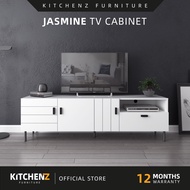 KitchenZ Jasmine Series Melamine 6Ft Tv Cabinet Tv Console Rak Tv Kabinet Tv Almari Tv Metal Leg - J