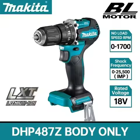 100% NEW Makita DHP487 13mm Cordless Brushless Electric impact screwdriver Drill 2-Speed Metal Chuck
