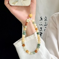💎冰糖雪梨菩提掛繩｜天然珠串手機鏈｜手作盤玩掛件｜免費順豐運送Rock Sugar Pear Bodhi Seed Pendant | Natural Beaded Mobile Phone Chai