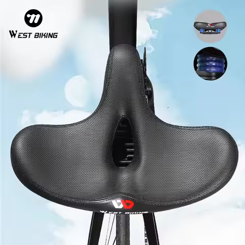 WEST BIKING Bicycle Saddle Widen Thicken Ergonomic Comfortable Double Shock Absorption Breathable Cy