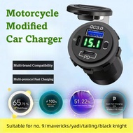 New Style Modified Dual Type-C Car Mobile Phone Charger USB3.0 with Digital Display Voltmeter Electr