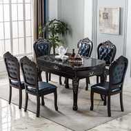 HY-# Variable round Table Retractable Folding Dining Tables and Chairs Set Marble round Light Luxury European Dining Tab