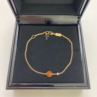 PIAGET/伯爵時來運轉系列18k玫瑰金紅玉髓單鑽手鏈