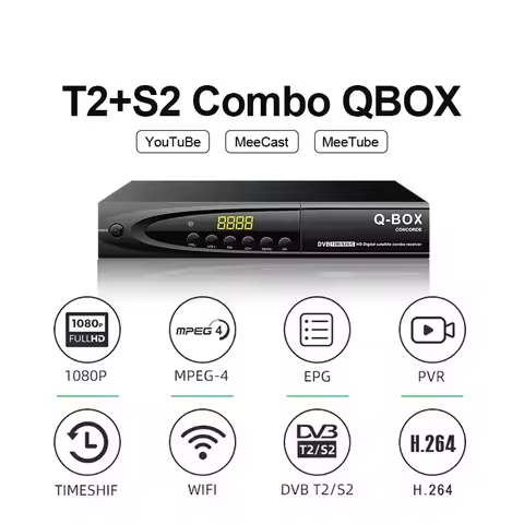 Good DVB T2 S2 Combo QBOX Satellite TV Receiver H264 Best DIGITAL TV Decoder 1080P FullHD DVB MP3 PL