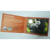 2014 China Chinese Panda 1 oz .999 Silver Coin with Limited Coin Designer Autographed Booklet 1oz