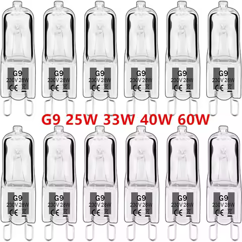 10PCS G9 20W 25W 33W 40W 60W Eco Halogen Light Bulbs Capsule LED Lamp Bulbs Inserted Beads Crystal L