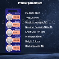 Sony CR1632 3V 120mah Lithium Battery LM1632 BR1632 ECR1632 For Watch Car Key Remote Control Calculator Button Cell