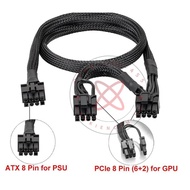 ATX 8pin PSU to 2 GPU PCIE 8p power cable (6+2pin)