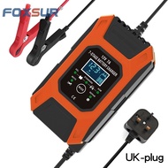 Foxsur 12V/7A fast battery charger Intelligent motorcycle car battery charger GEL AGM Battery Pulse 