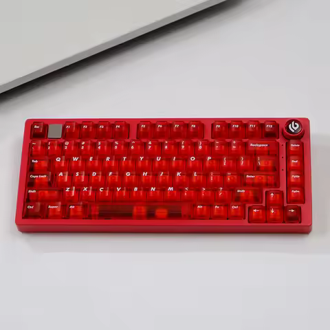 122 keys Red Foggy Transparent Keycaps Cherry Profile Matte PC Keycap For MX Cherry 61 64 68 87 96 1