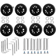 8pcs Luggage Wheels Replacement Kit,Dia 2in/50mm Thick 0.47in/12mm Resistant Rubber Mute Caster Repl