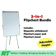 Ergonomic Flip Chart Foldable Stand with Magnetic Whiteboard, Stable Triangle Stand, Flip Chart Pape