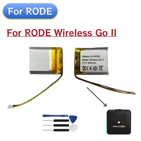 Replaces 600mAh 622327 Battery For Rode Go II 2 GOII GO2 Wireless Microphone Batterie Accumulator AK