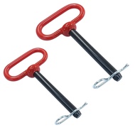 Tow Hitch Pin&amp Clip Set(2 Pieces) 1/2" X 4" Rubber Coated Heavy Duty Trailer Hitch Pins with Red 