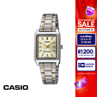 [ของแท้] CASIO นาฬิกาข้อมือ UNISEX ANALOG GENERAL รุ่น LTP-V007SG-9EUDF YELLOW นาฬิกา นาฬิกาข้อมือ นาฬิกากันน้ำ สายสแตนเลส