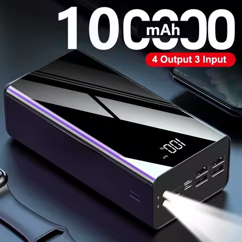 Power Bank 100000mAh Portable Charger External Battery Pack Powerbank 100000 mAh for iPhone 16 Huawe