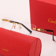 Men Women Gradient Cartier Sunglasses Classic Brand Luxury Transparent Metal Frame Round Glasses UV4