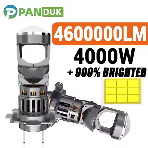 PANDUK H7 Bi LED Car Lights Mini Projector Lens 4600000LM H8 H9 H11 h4 9005 9006 HB3 HB4 7055 CSP CH