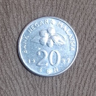 Uang Koin 20 Sen Malaysia 1997