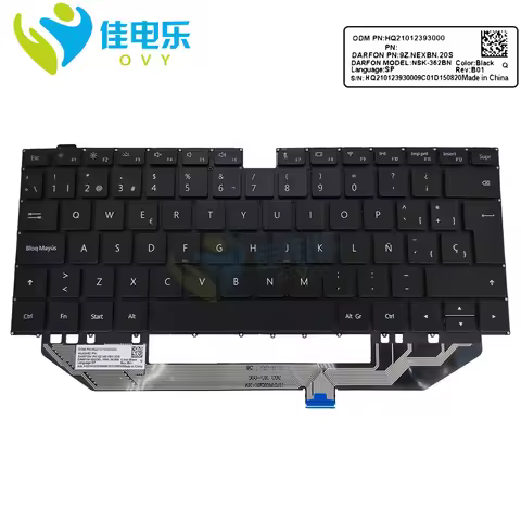 US Spanish Backlight Keyboard For Huawei MateBook X Pro MACH-W19 W29 W09 MACHR-W19L MACHD-WFE9 B7-41