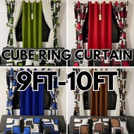 3in1 9ft- 10ft Ring Curtain Cube Design Cretona Cotton/Katrina Curtain