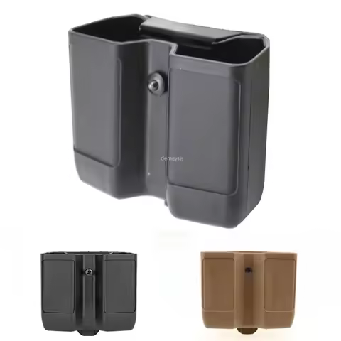 Tactical Double Magazine Case for 9mm 0.40cal Universal Pistol Mag Case for Glock 17 19 Sig P226, H&