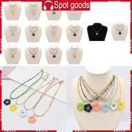 WIN Colorful Sunflower Beaded Necklace Bohemian Flower Necklace Handmade Bohemian Bead Necklace Clav