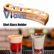 1Oz/30Ml Shot Glass Set Bamboo Shot Glass Holder, 6Pcs Shot Glass Set