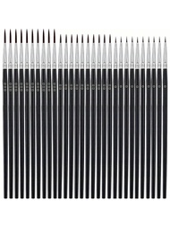 1set/30pcs Fine Detailed Artist Paintbrush Set - Wooden Handle Miniature Brushes In Sizes #0, #00, #