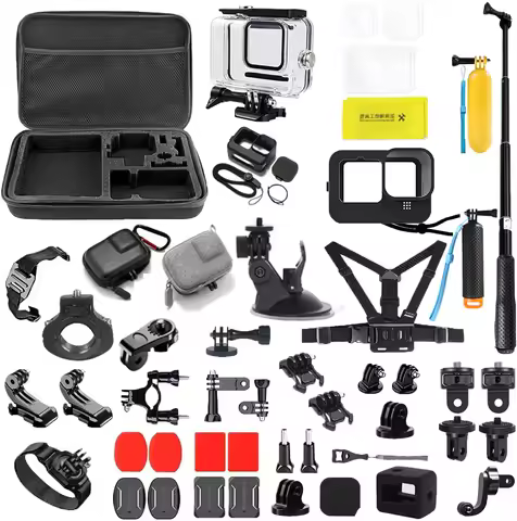 For GoPro Accessories Kit for Go Pro Hero 13 12 11 10 9 8 7 6 5 Black Mount for Yi 4k Mijia Case for