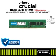 Crucial DDR4-3200 UDIMM Desktop RAM CL22 - 8GB/16GB/32GB (Limited Lifetime Crucial Warranty)