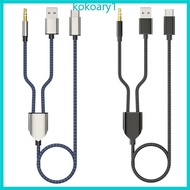 KOKO 120cm 3 9ft Type-C Cable 3 5m AUX Cord Line 2-in-1  Charging Cable Wire